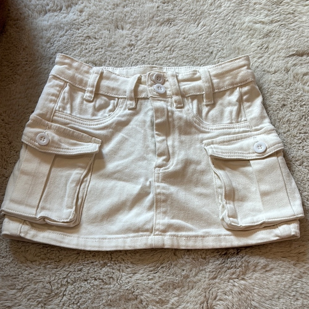 Amazon White Cargo Mini Skirt